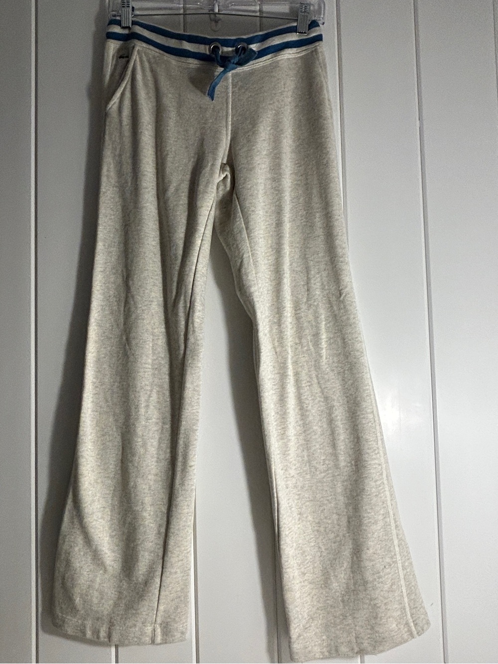 90s vintage Lacoste Devanlay Gray Bootcut Flare Sweatpants waist stripe 38 6 M